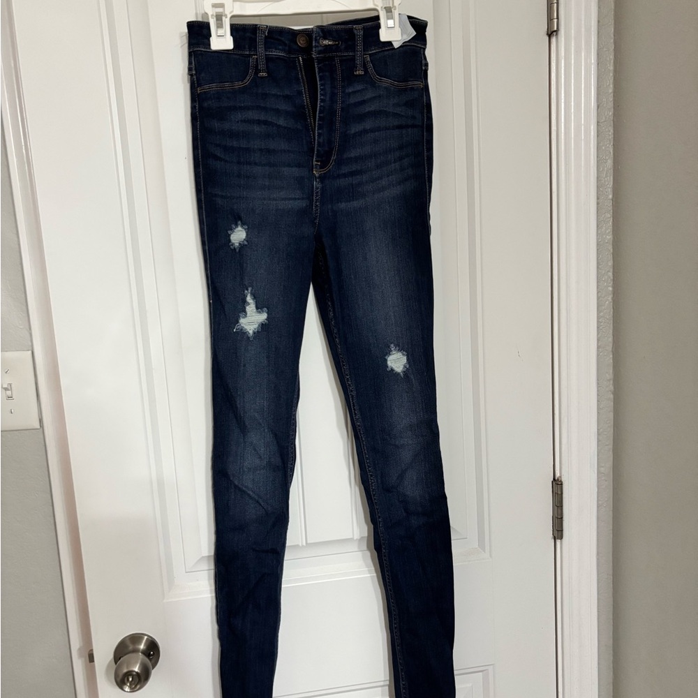 Women's Distressed Blue Jeans